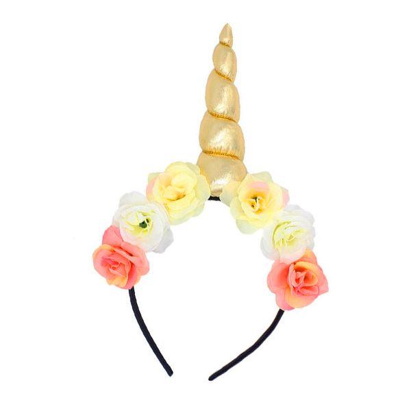 Golden Flowers Unicorn Headband